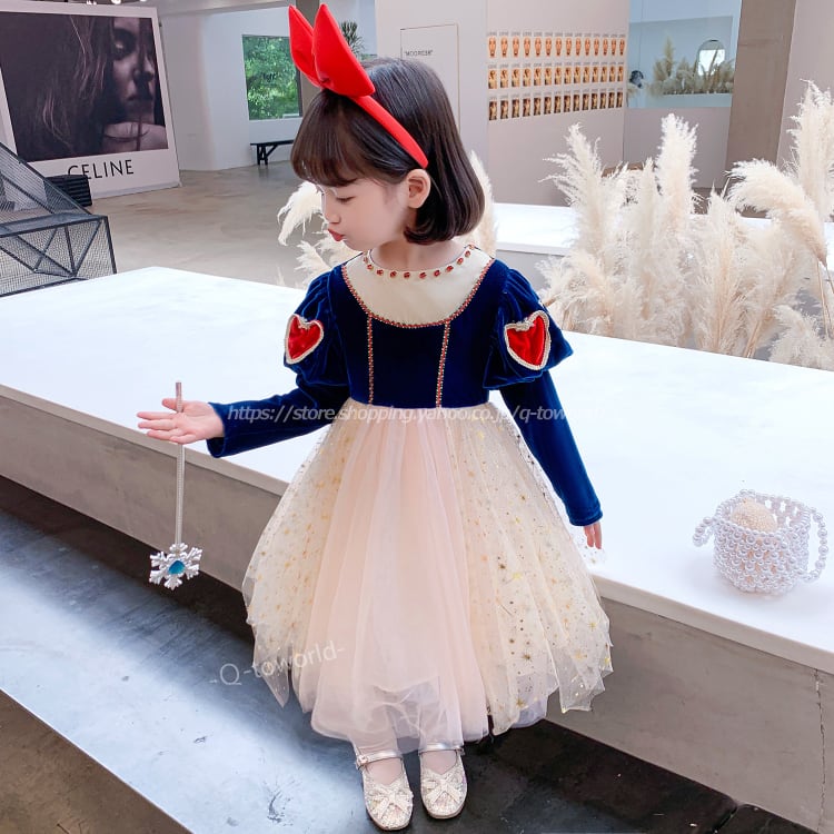 【100㎝-140㎝】ハート　プリンセス　ワンピース　ドレス　イベント　コスプレ　可愛い　長袖　女の子　カジュアル　女の子　韓国子供服　子供服　キッズ　  | Q-toworld(キュートワールド)子供服｜ powered by BASE