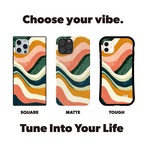 受注生産 iPhoneケース くすみカラーのレイヤーウェーブ｜波柄 抽象 CURV007A