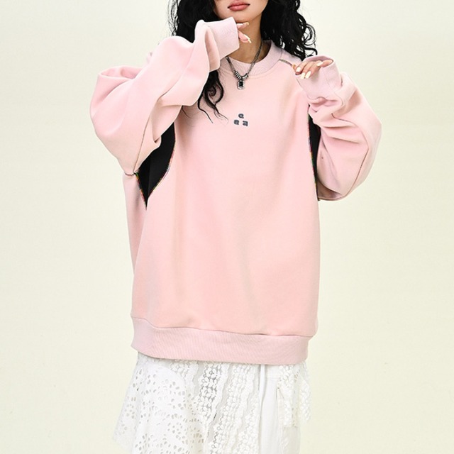 switch design point logo sweatshirt　切替デザインポイントロゴスウェットシャツ　J1239