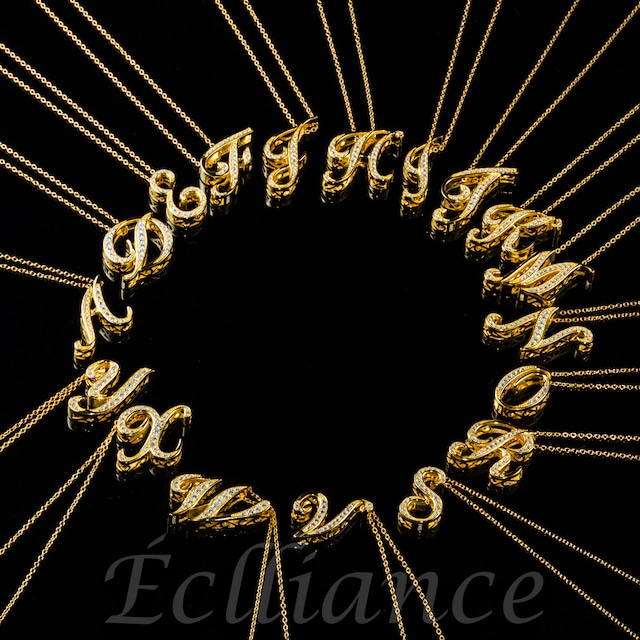 18K Gold Luxury Alphabet Initial Necklace