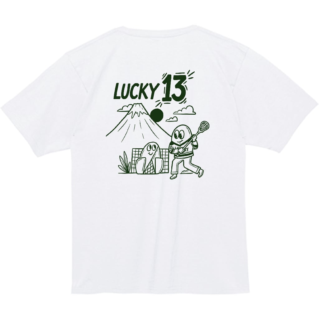 Lucky 13 cotton tee white【Toru Morimatsu】