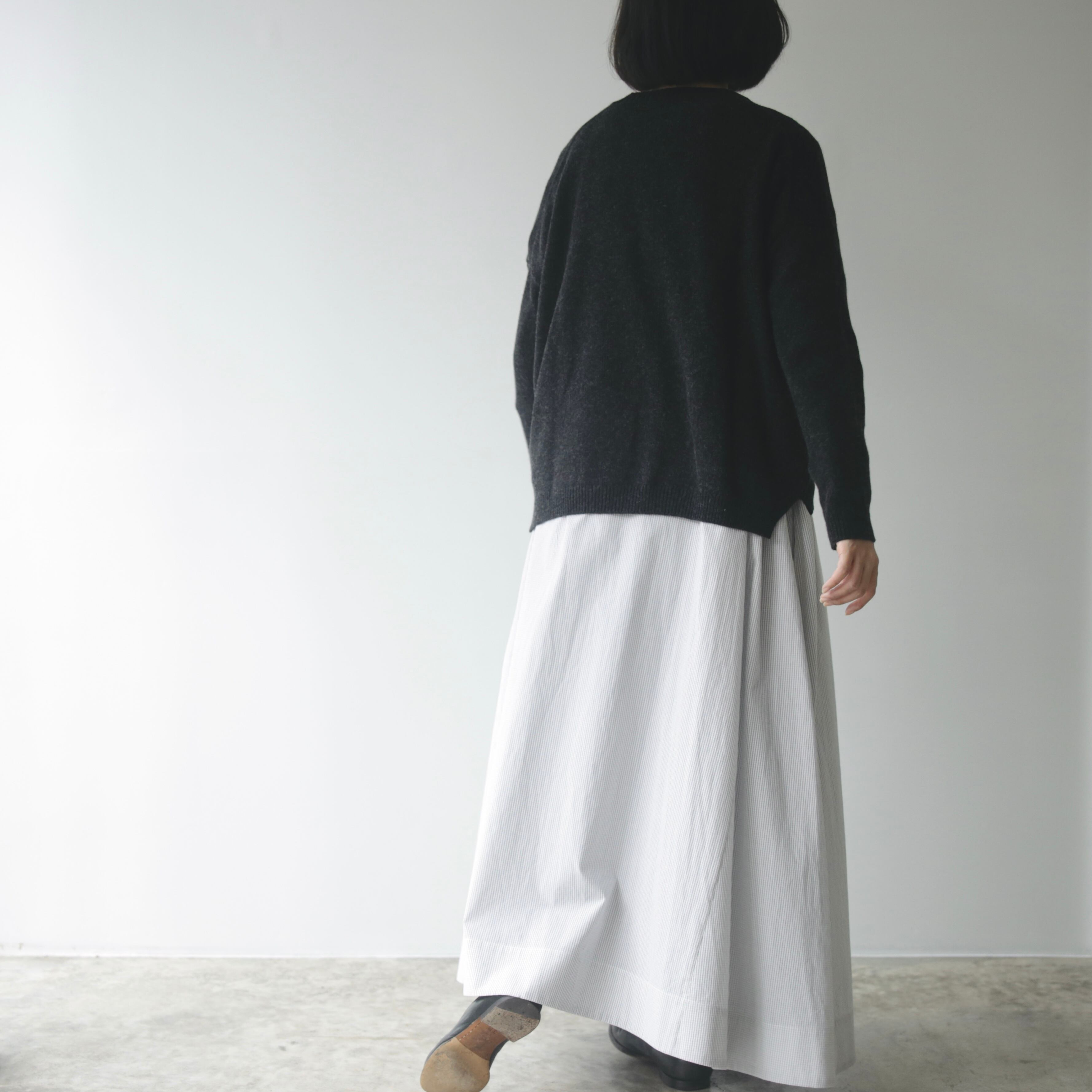 Yoli ヨリ　Check boatneck onepiece Yoli ヨリ Check boatneck onepiece yoli○Boat neck onepiece○gray