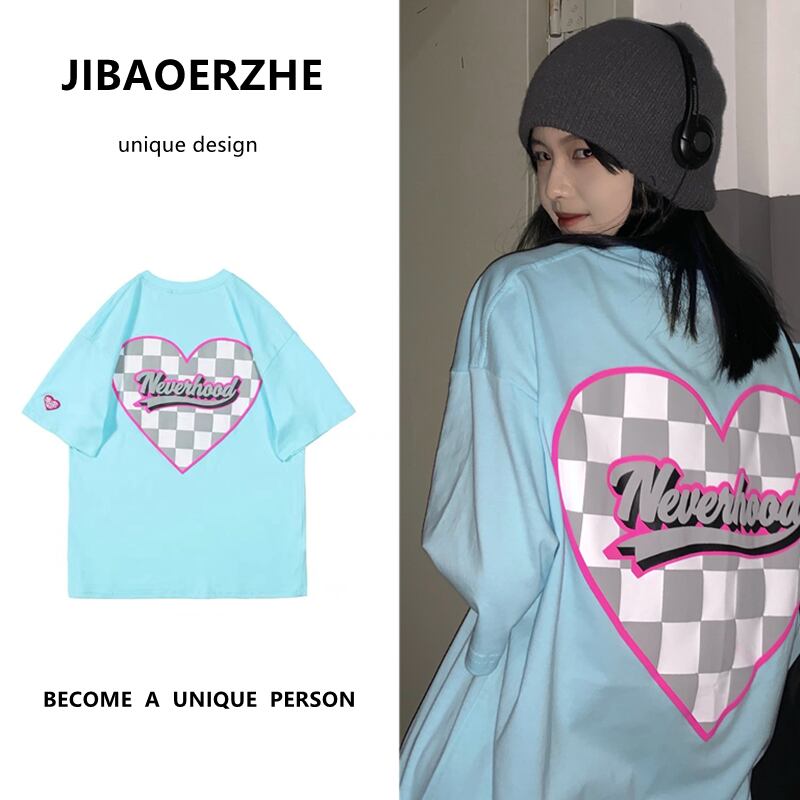 スタイルサマールーズレディースカジュアルTシャツ プリントラウンドネック ストリート 夏物 Oネック ケッペル20585456206