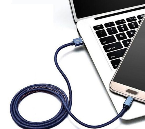 予約 デニム風充電ケーブル 1ｍ 2本セット android micro usb type-C ライトニングケーブル USB lightningケーブル 充電ケーブル ホワイト スマホ スマートフォン ゲーム 高速充電 高耐久 断線しにくい h1024