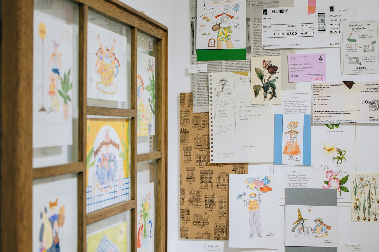 < Riie / ワカイリエ > ドローイング原画「今日は厚あげ」