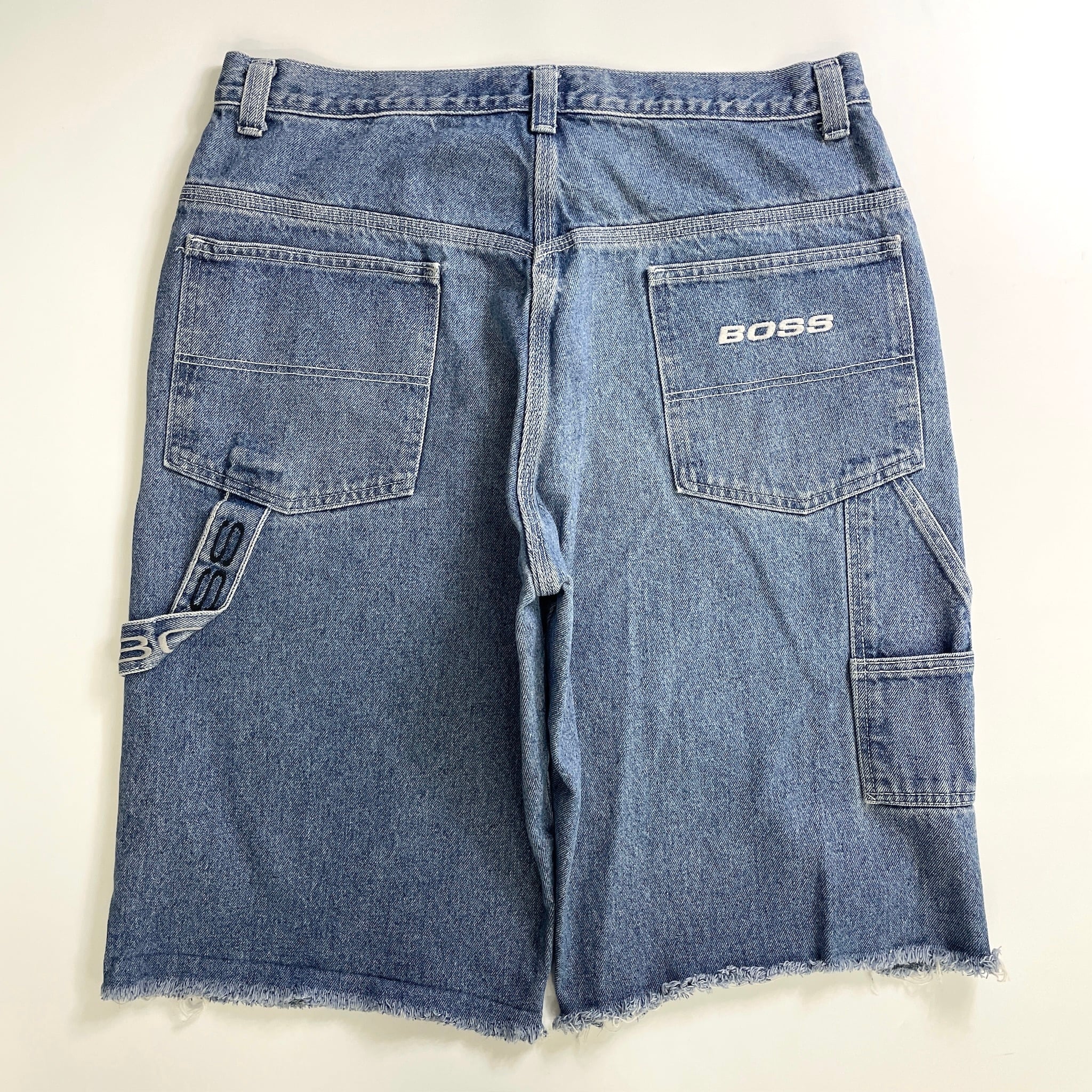 00s BOSS cut off baggy denim shorts 1027