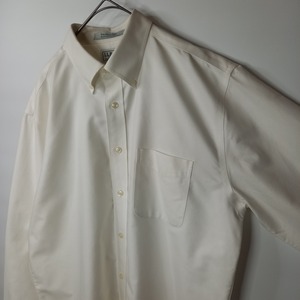 防シワ　エルエルビーン　オックスフォード　BDシャツ　長袖　無地　ポケット　白