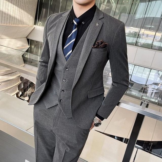 ビジネス　カジュアル　スーツ　スリーピース　２カラー　A1256