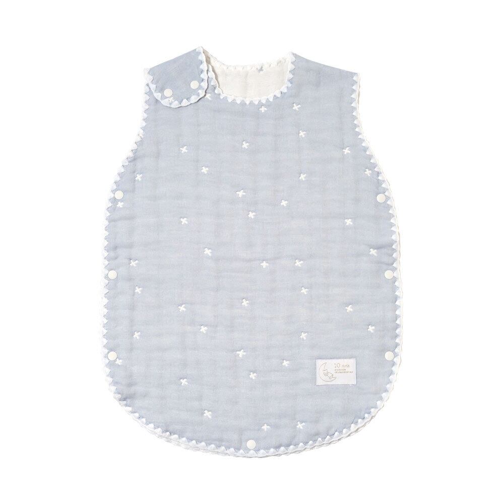 10mois(ディモワ) / ふくふくガーゼ(6重ガーゼ)スリーパー(ベビーサイズ) / パウダーブルー