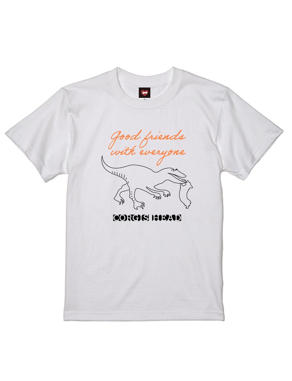 デザインNo.460 誰もが友達ラプトルバージョンTシャツ5.6ozTシャツ