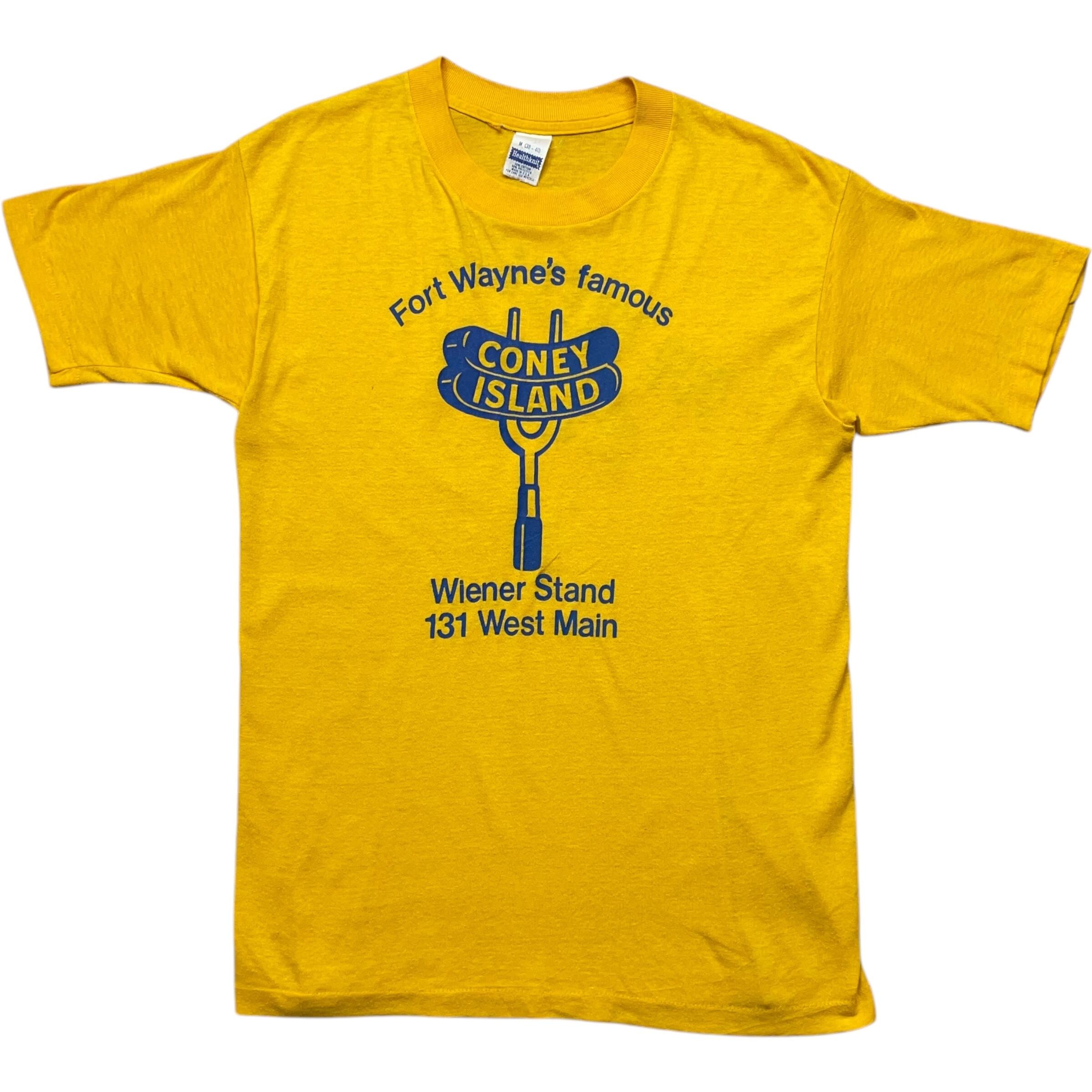 《M》 Healthknit Tシャツ 両面プリント ホットドック イエロー USA製 70年代〜no.6755