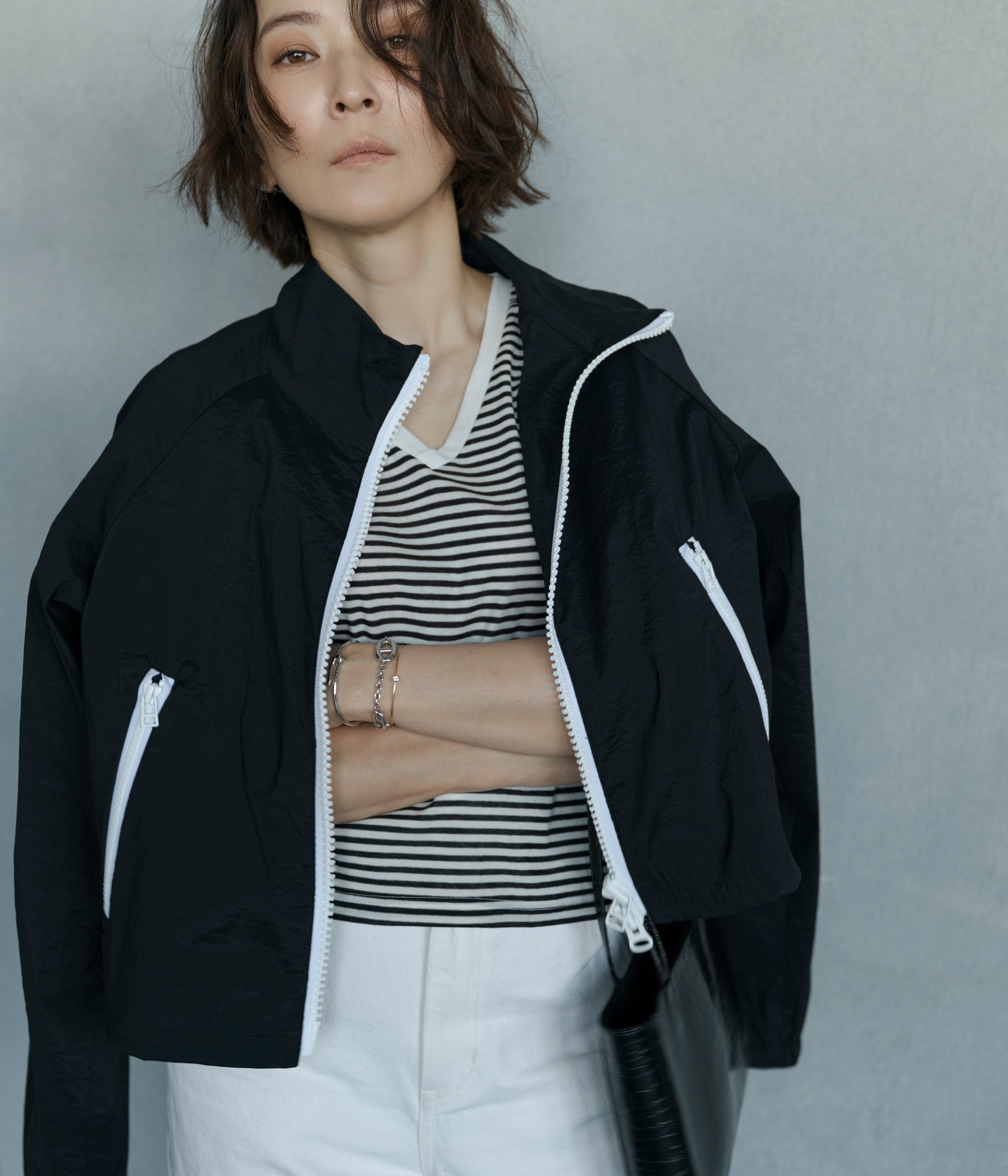 Meravel Airy Nylon Jacket 【Black】 タグ付き Airy Nylon Jacket | meravel