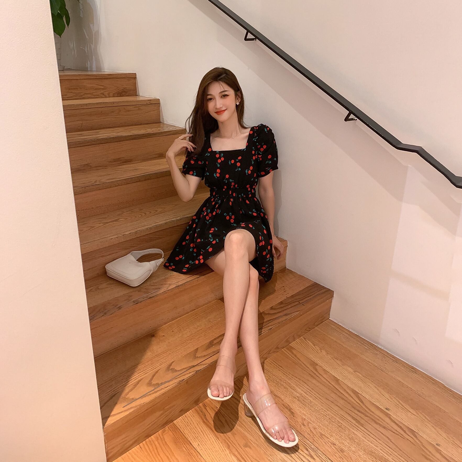 ドレス サマースタイルスタンダードカラーAラインスカート レトロ 大人ガーリー スウィート キュート カジュアル 夏物 スクウェア 6Du_Shop_Women33963221538