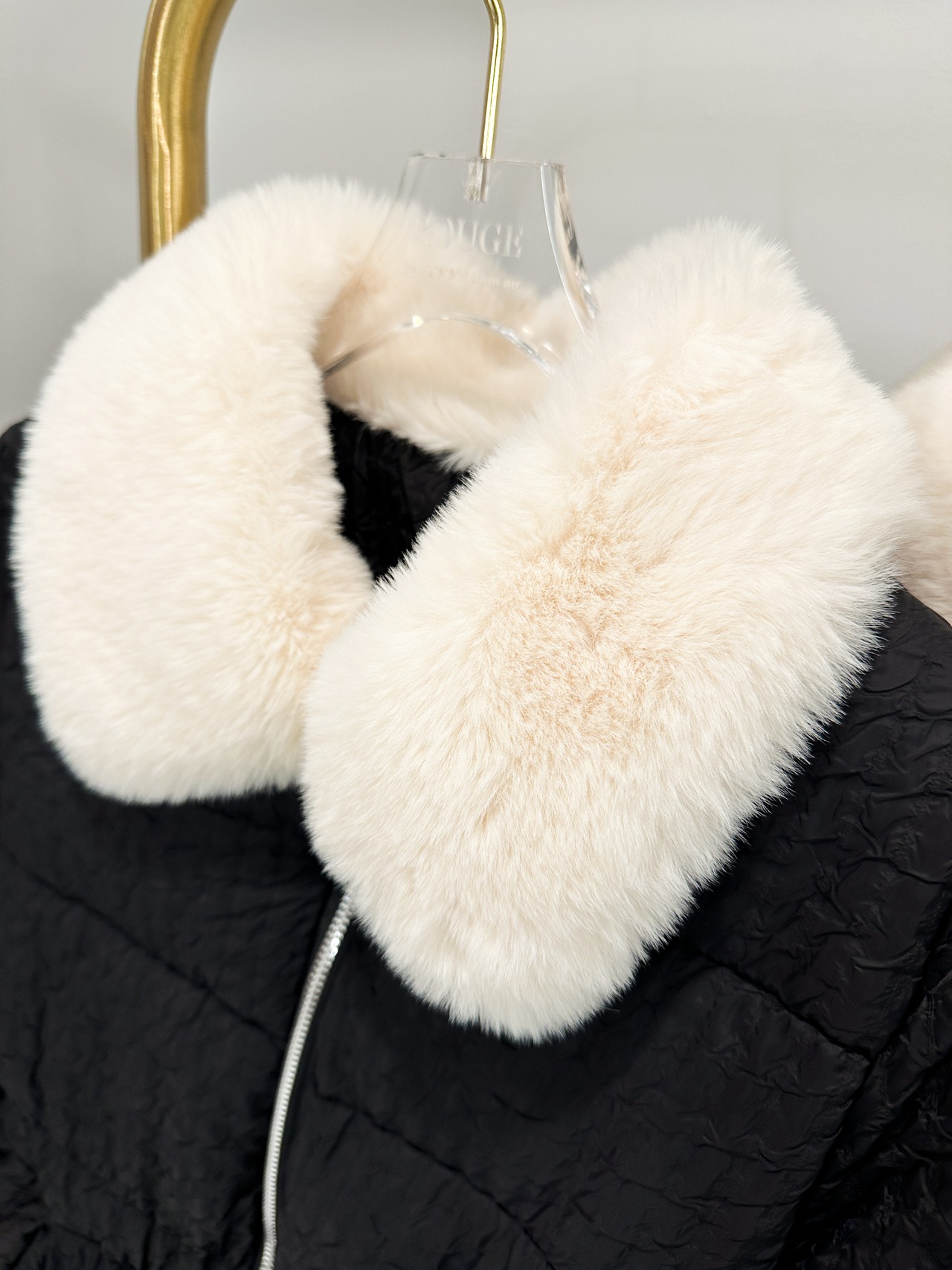 jacquard ribbon padded jacket