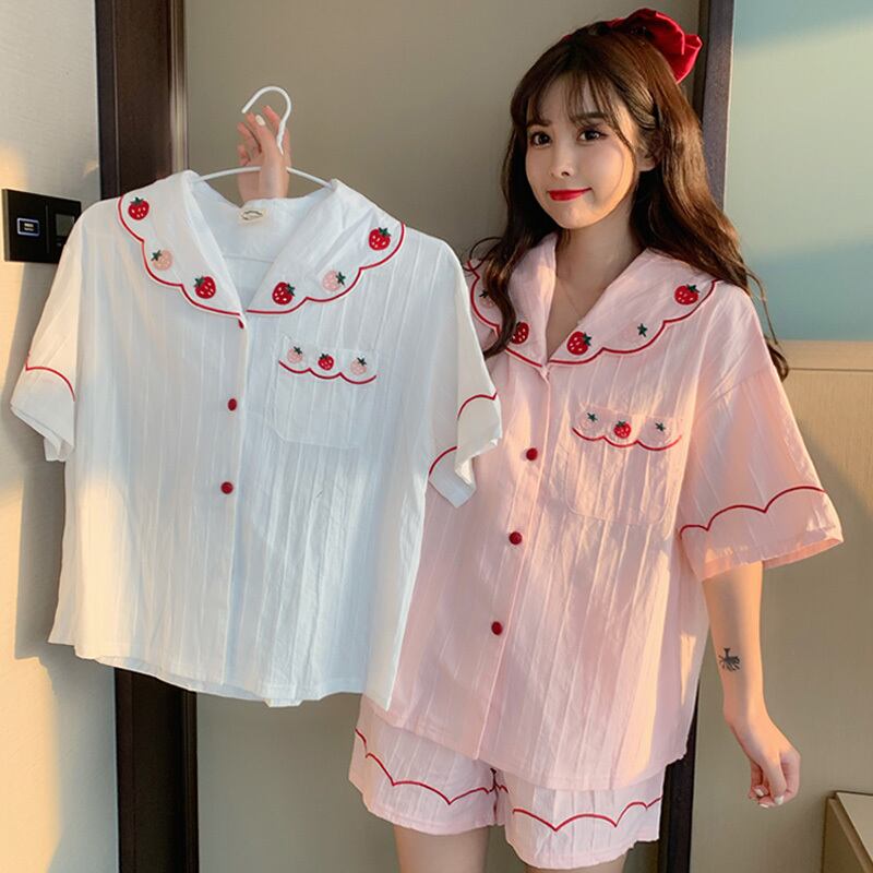 サマー半袖スリーブショーツ セット レディース ショート レッド ハーフスリーブ 刺繍 大人ガーリー スウィート キュート カジュアル 夏物 ブルマー 萌量不足11949734685