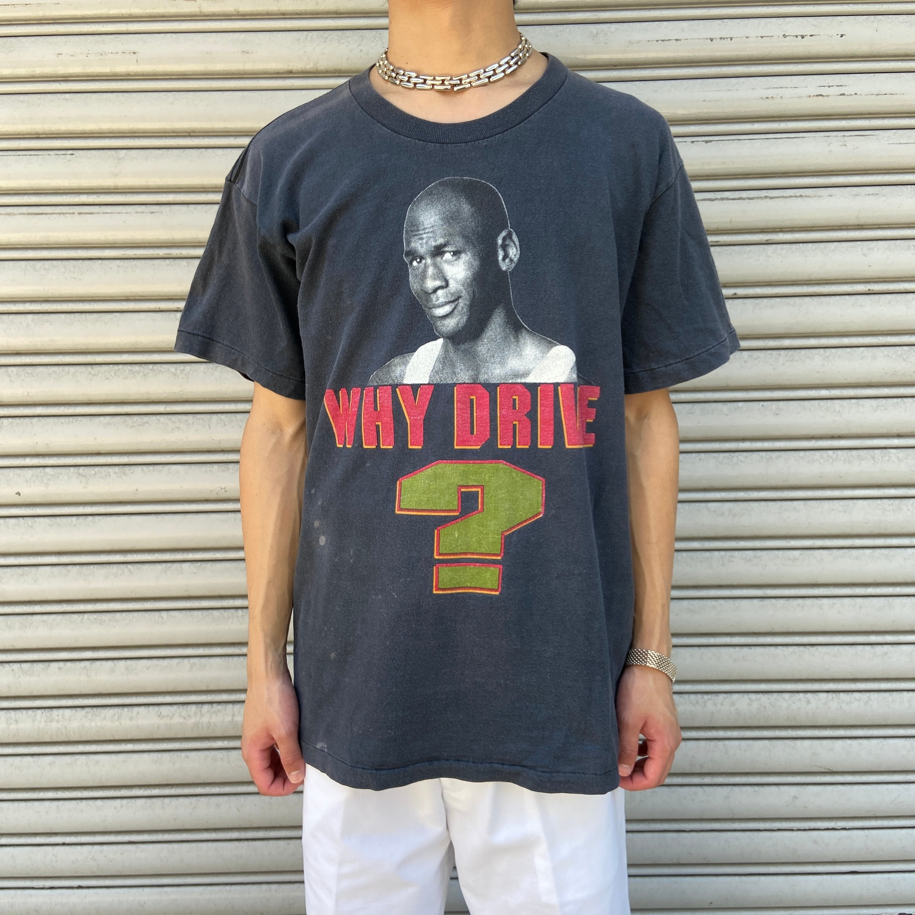 送料無料』90s USA製 マイケルジョーダン WHY DRIVE フォトTシャツ M