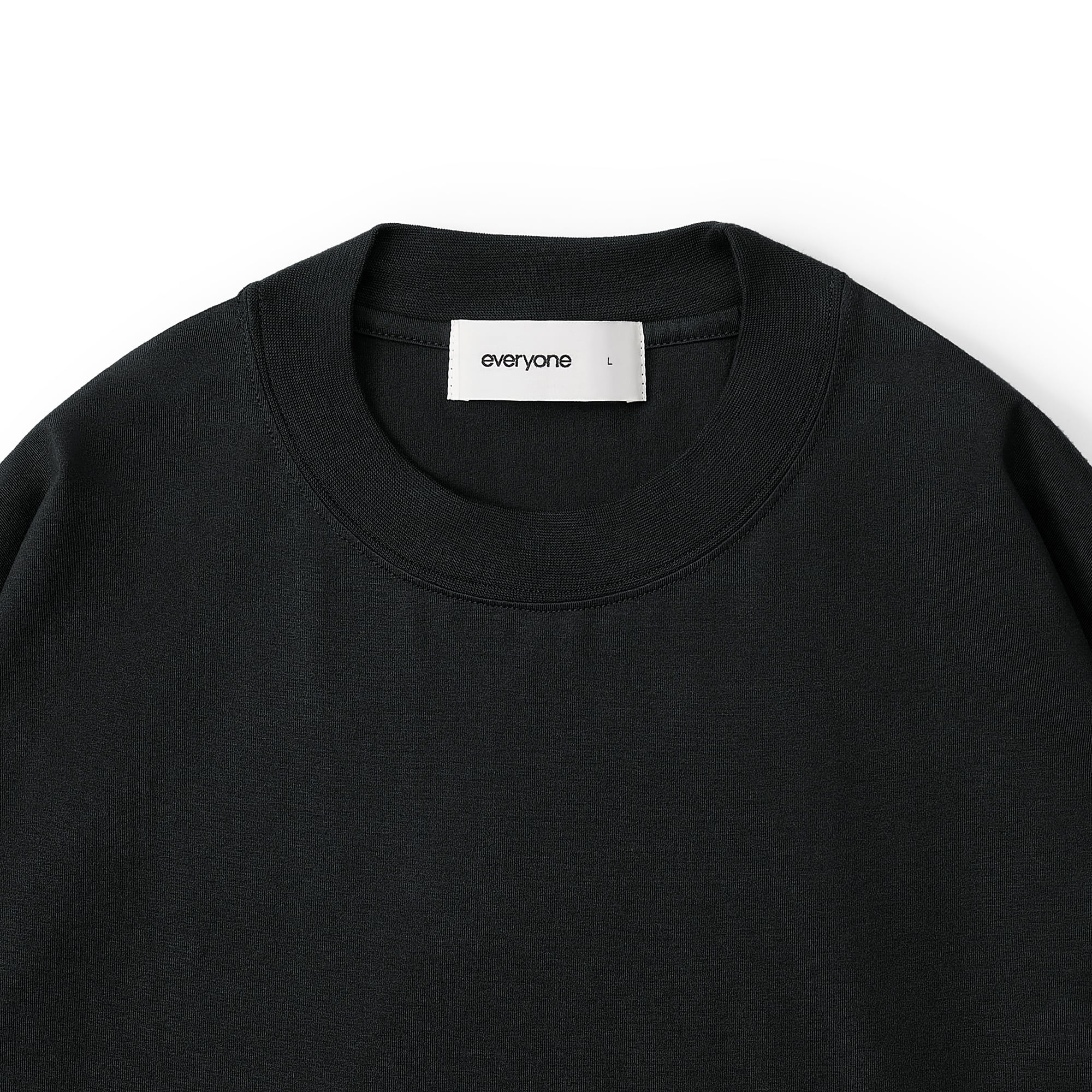 everyone high-gauge cotton long sleeve tee shirt (BLACK) | everyone