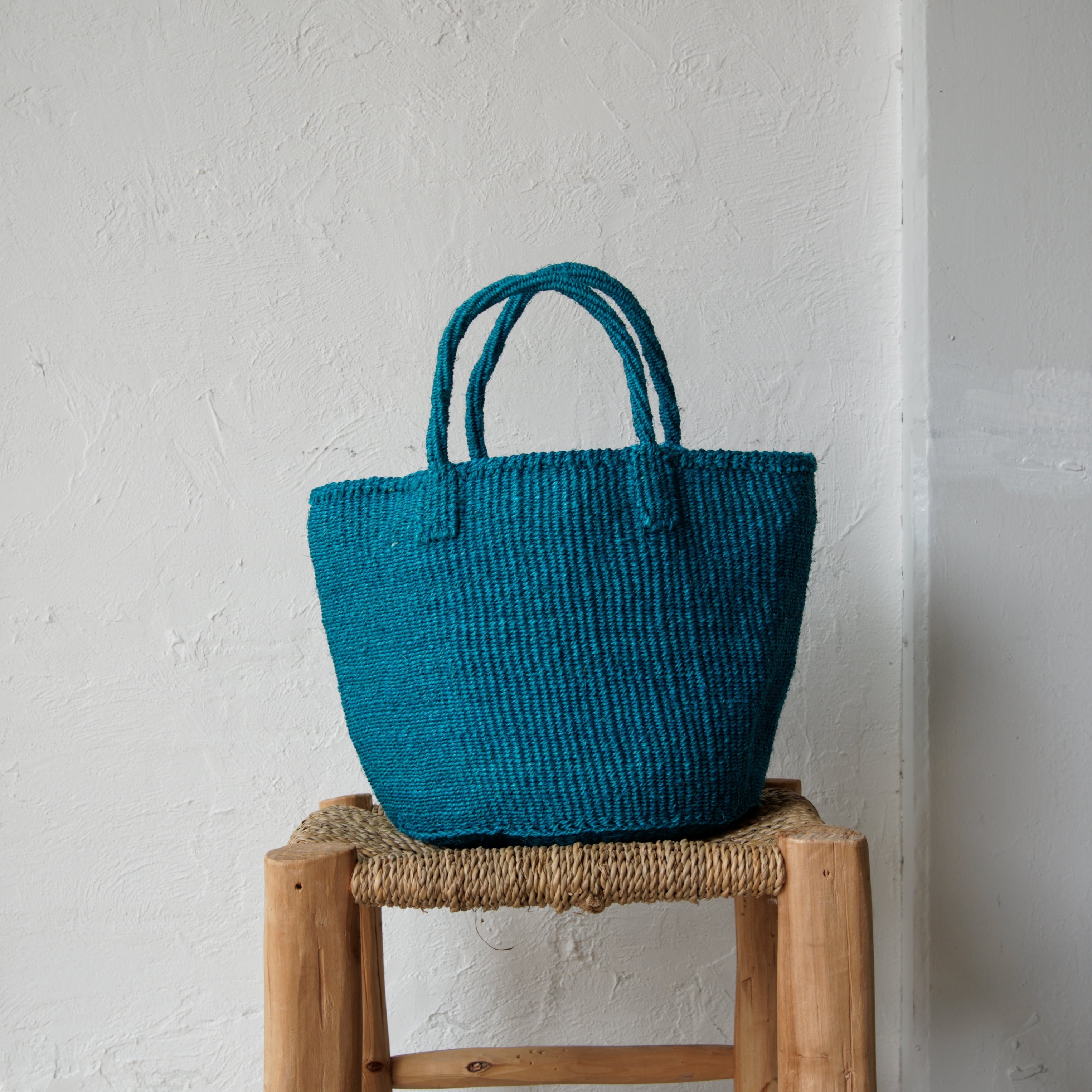 サイザルバッグ ターコイズ