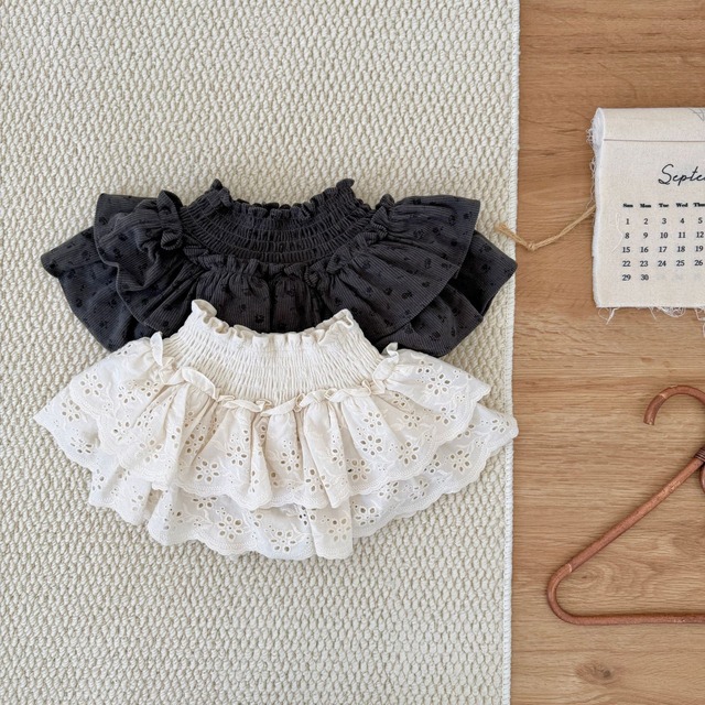 【予約商品】[73-110cm] double frill bloomers skirt 2col