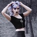 ✞✝✞ ダークきれいめ☆ショートジッパーTシャツ シャツブラウススリムブラック ✞✝✞ ゴスロリ SM ミリ 甘ロリ クラロリ 和ロリ エレガント 黒ロリ 姫ロリ 華ロリ AA-AA8379111