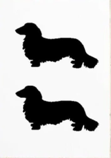 OnePointミニステッカー「ダックスフント」2個1セット　黒