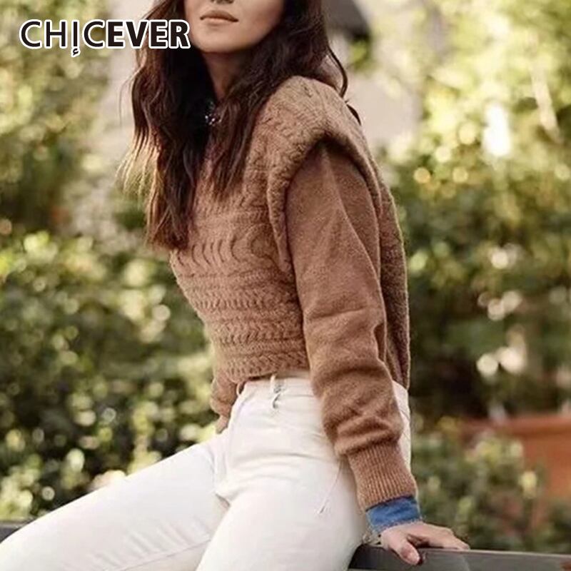 CHICEVERキャメルセーター女性Oネック長袖ルーズ特大ニットプルオーバーセーター2020秋の服 ロング オータム 秋物 6base595910762784