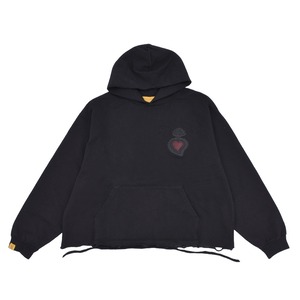 【WHEN SMOKE CLEARS】LEATHER HEART HOODIE(RED)
