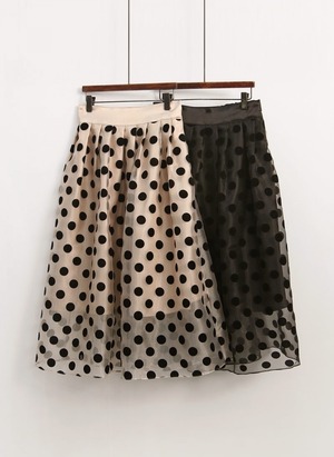 dot lace skirt