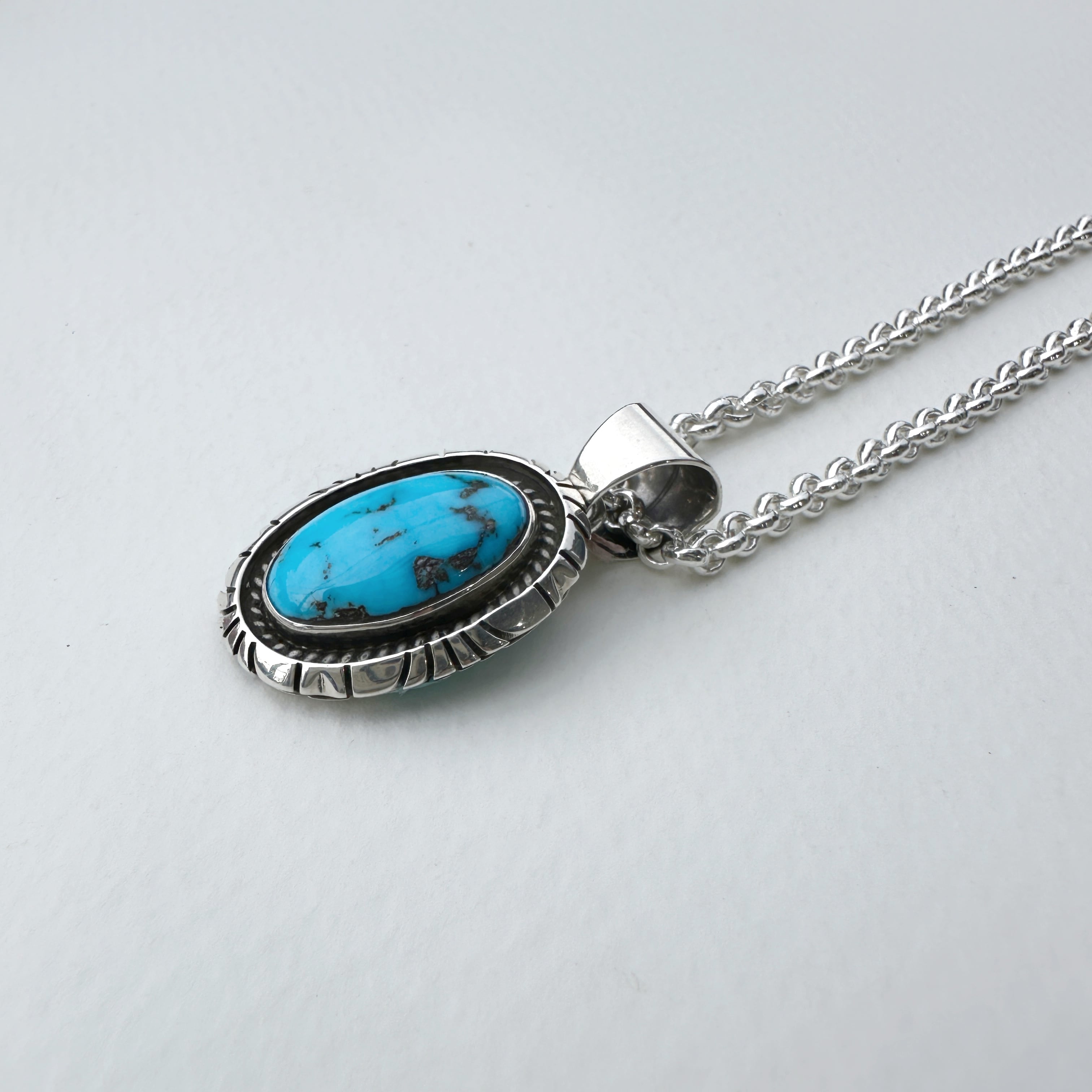 《Indian Jewelry 》モレンシ ターコイズ 一点物 ペンダント ネックレス