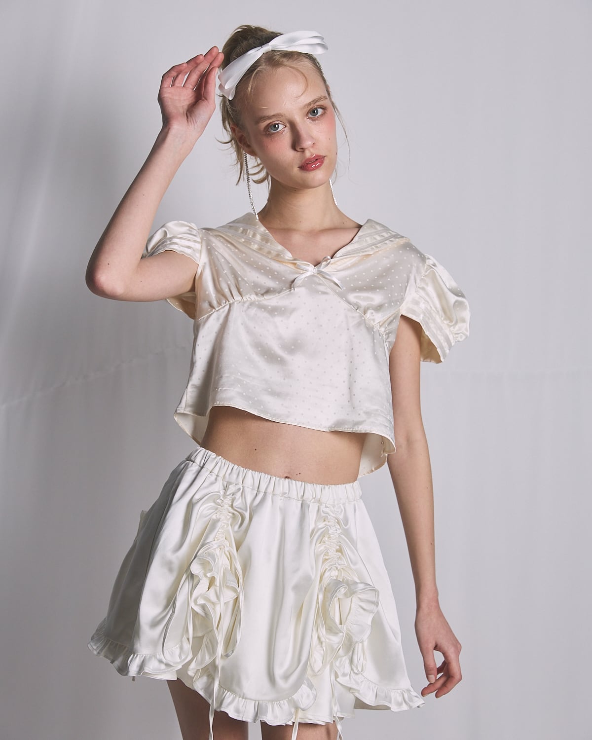 S/S バイカラーサテンミニスカート | lilLilly official webstore