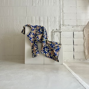 african wax print dress geometric blue