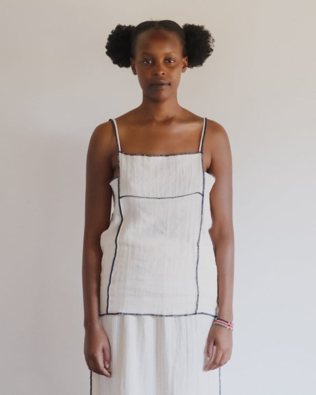 Baserange (ベースレンジ) SHOK SQUARE TOP (Off White) | H Nagano