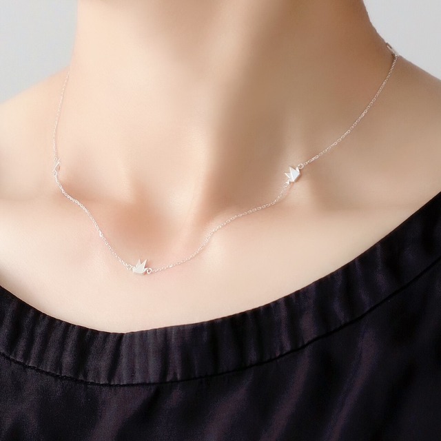 折り鶴ジュエリー ネックレス シルバー / Orizuru jewelry necklace, silver