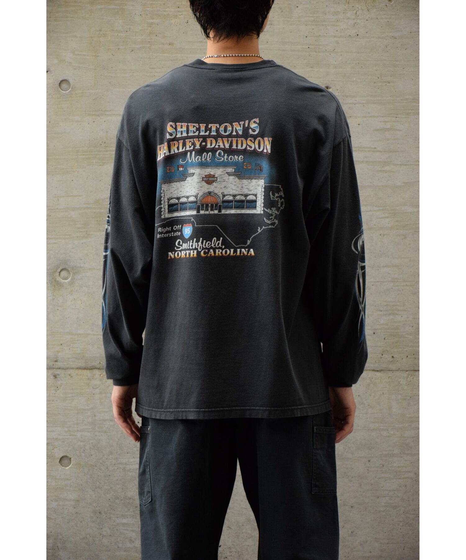 Harley Davidson ハーレーロンT サイズL / 2007 2010 00's Harley-Davidson ロングスリーブTシャツ メンズL/XL ブラック