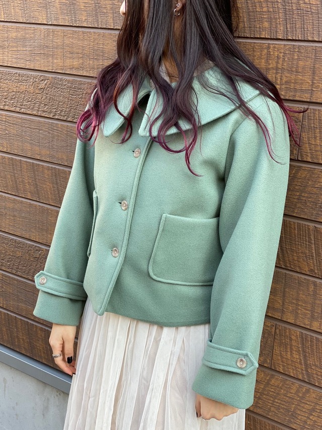 ウール混ショートコート ジャケット 韓国ファッション 韓国 オルチャン 