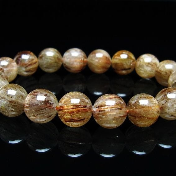 キャッツアイルチルクォーツ ブレスレット 12mm ルチルクォーツ ブレス 一点物 メール便可 [M便 1/10] 111-45931