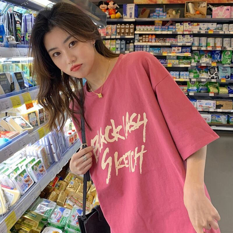 サマー薄手トップス ルーズTシャツ 大人ガーリー スウィート キュート カジュアル 夏物 YY-ファッション11762623561
