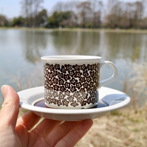 【OUTLET】Arabia アラビア / Faenza ファエンツァ ブラウン コーヒーカップ＆ソーサー A