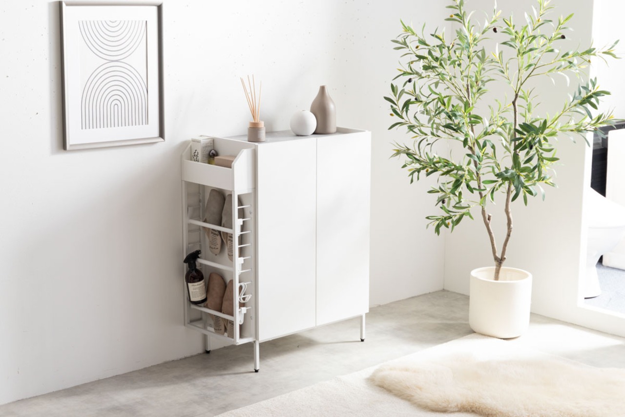 【幅70cm】Xue ラック付きキャビネット