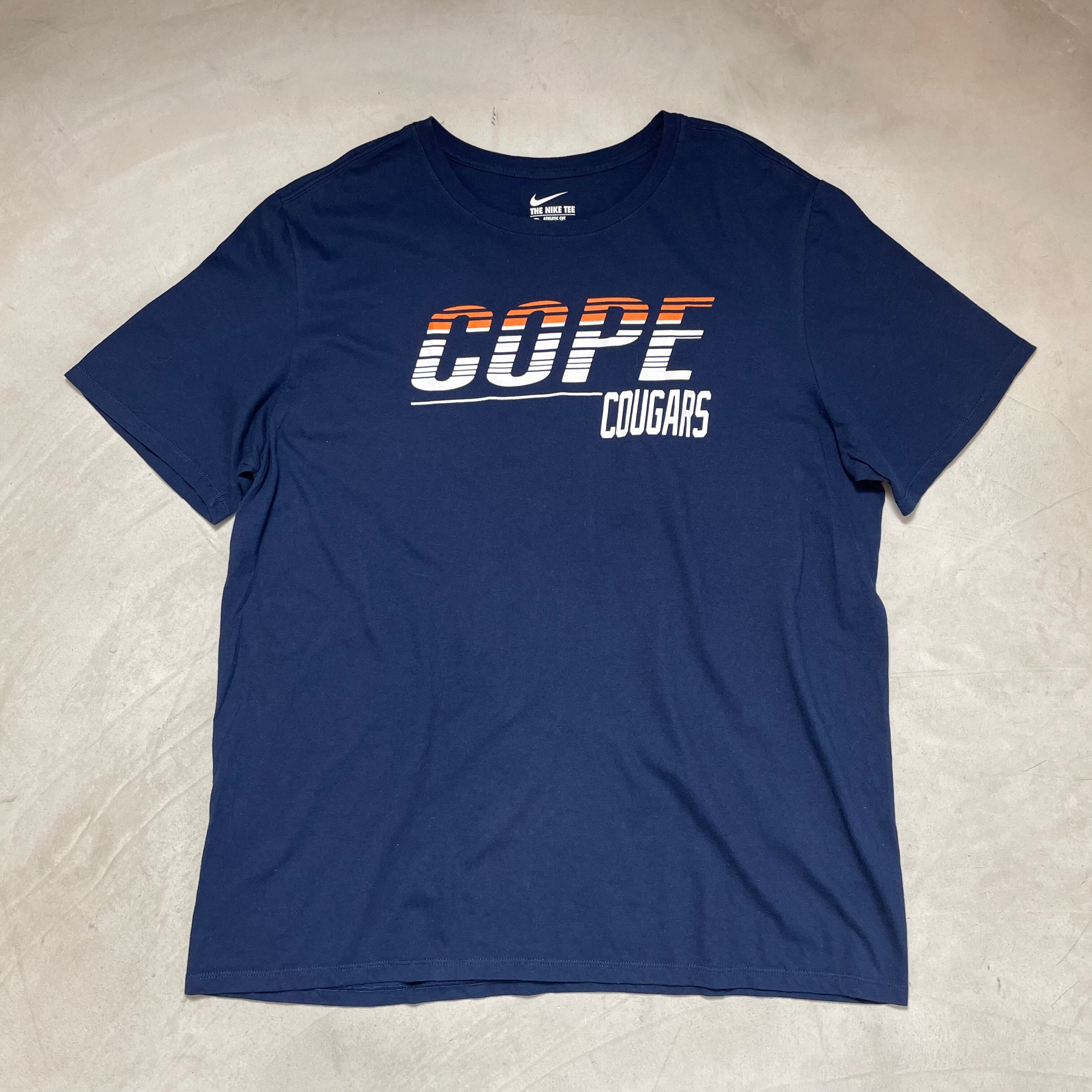 NIKE ナイキ プリントTシャツ メンズL 古着 紺色 ネイビー【Tシャツ】