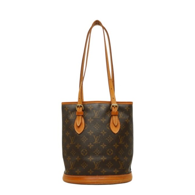 ルイ ヴィトン モノグラム バケットPM ショルダーバッグ M42238 ブラウン PVC レザー レディース LOUIS VUITTON 中古