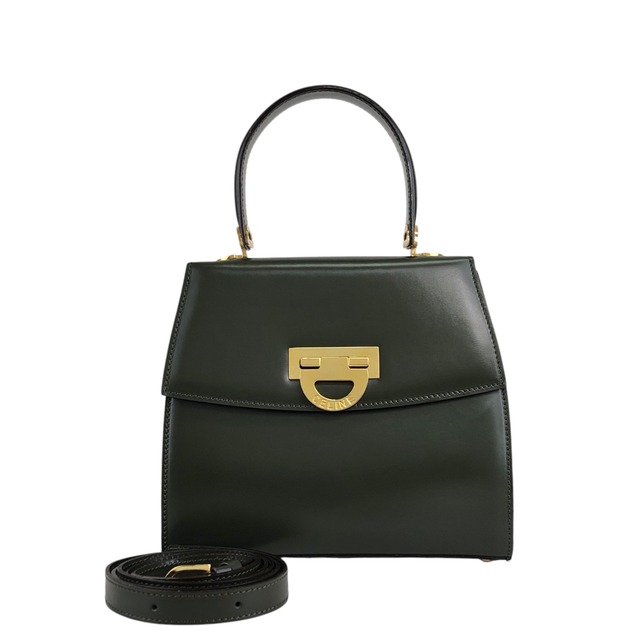 CELINE セリーヌ ショルダーバッグ カーキ ホースビット レザー 2way vintage ヴィンテージ オールド ehzpyu