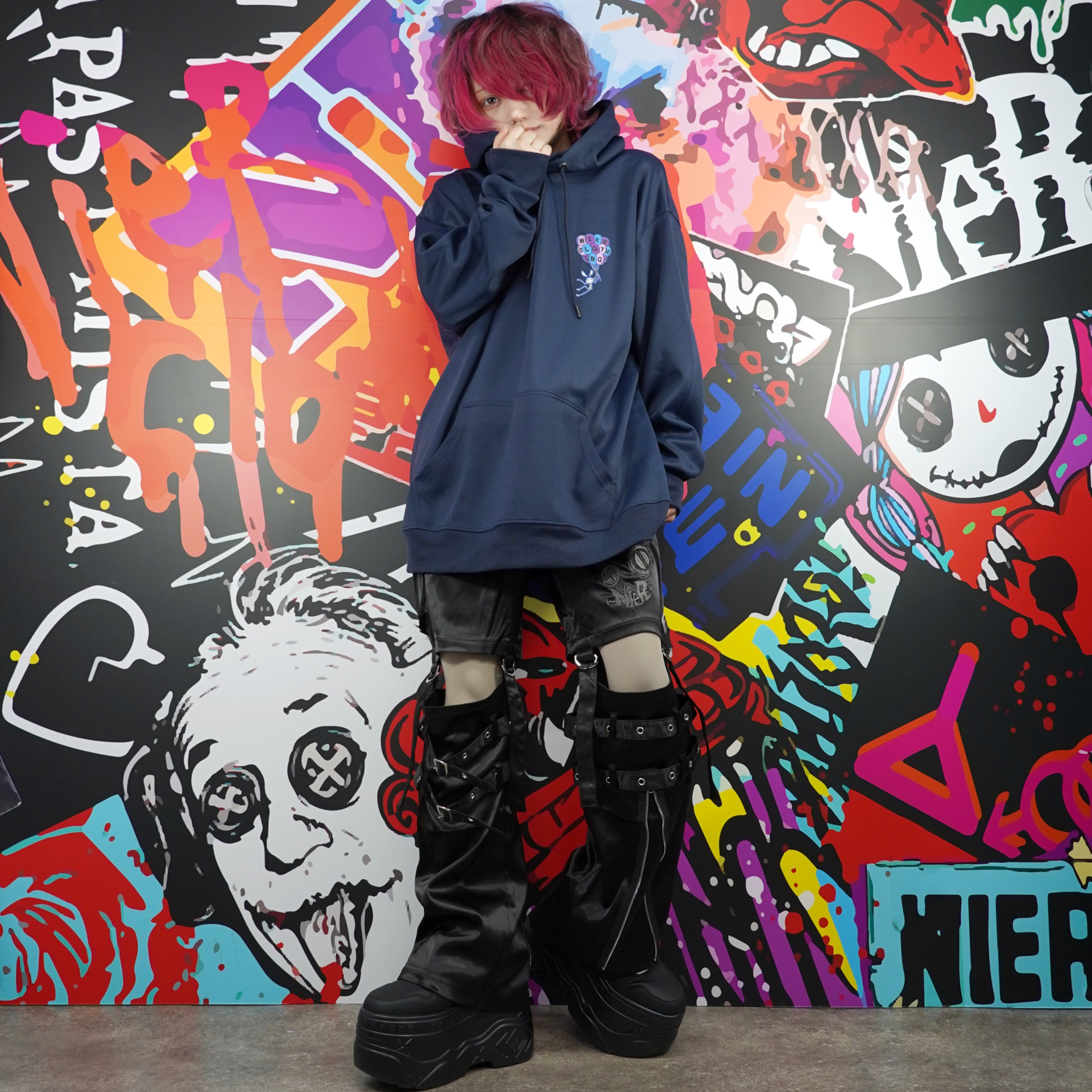 高品質サテン生地 STRAP BUCKLE 3WAY PANTS【FACE LOGO刺繍】 | NIER