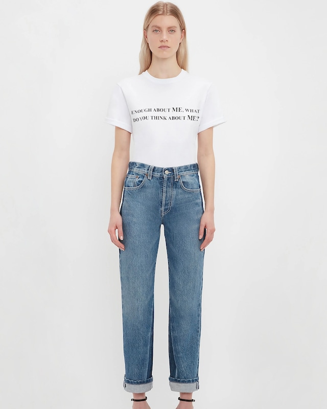 【Victoria Beckham】Enough About Me Slogan T-Shirt