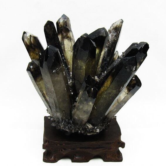 モリオン クラスター 黒水晶 原石 台座付属 一点物 182-8423