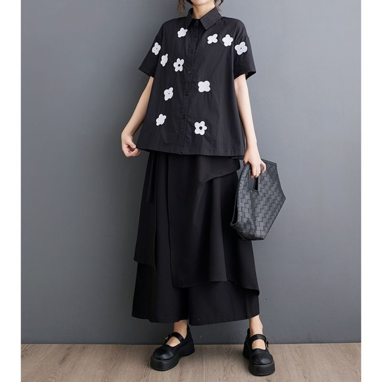 花柄 リラックスシルエット シャツ30055