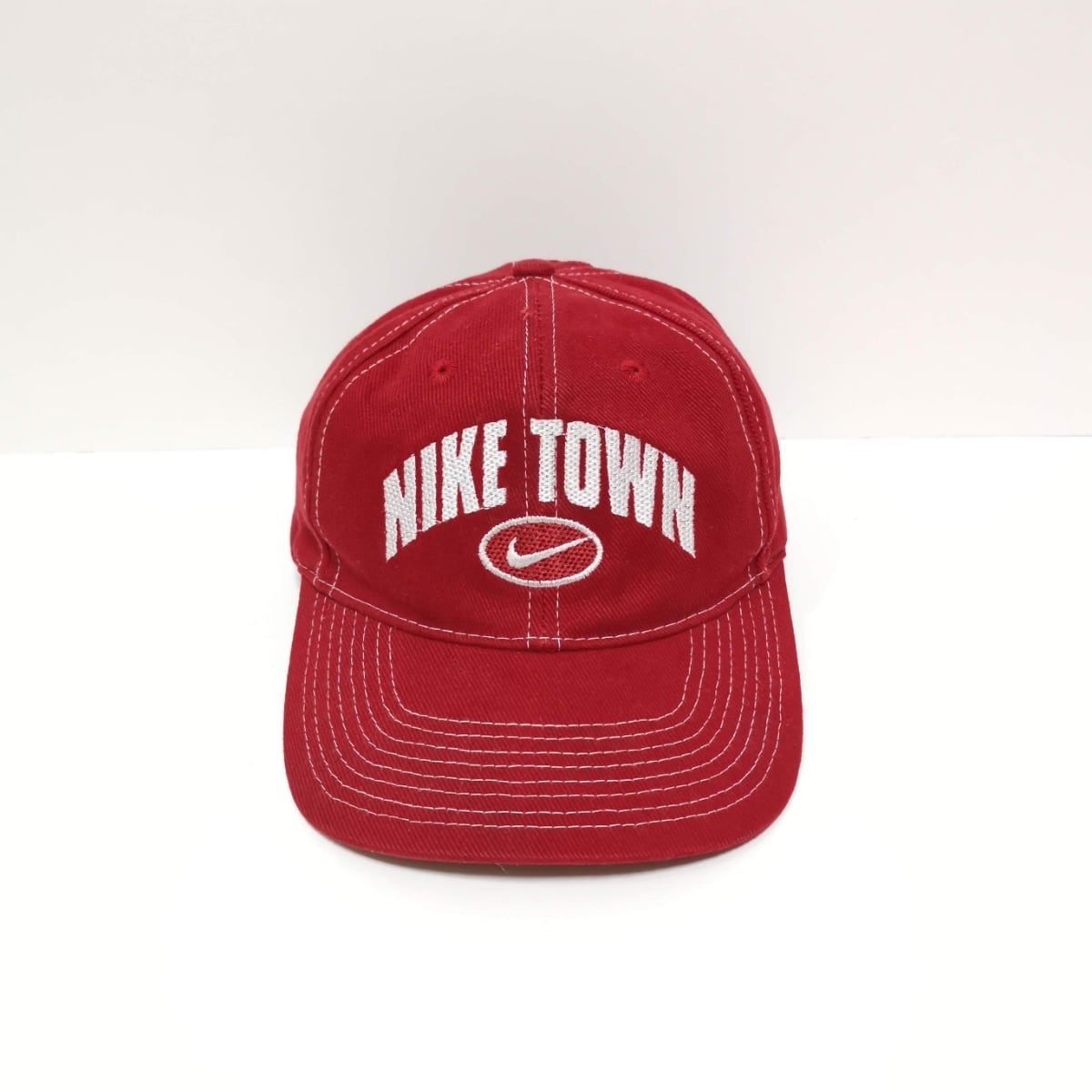 送料無料 90s ナイキ NIKE TOWN 6パネル CAP キャップ 赤 USA