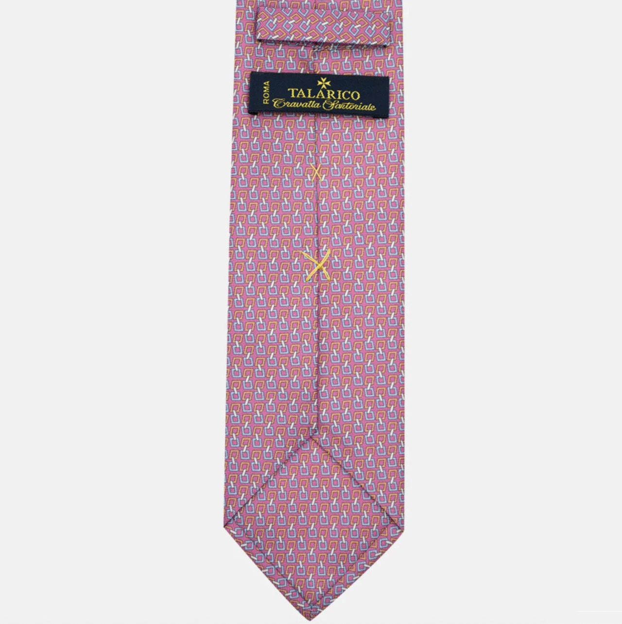 3-Fold Silk Tie, Chain Pattern, Pink - T-56156P