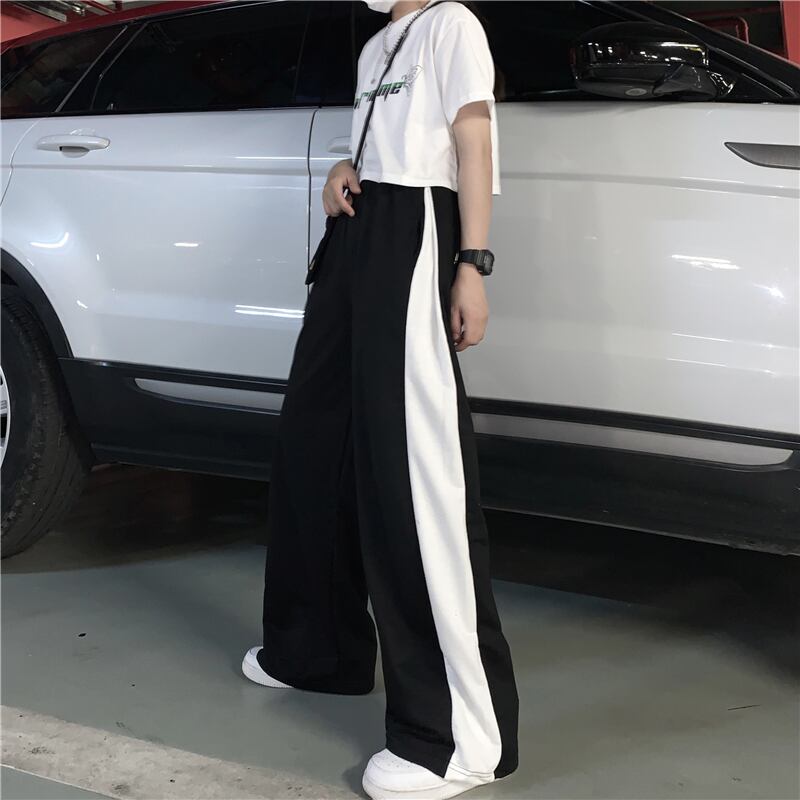 サマーハイウェストウェストワイドレッグルーズ薄手カジュアル 夏物 ワイドパンツ YY-ファッション50329936857