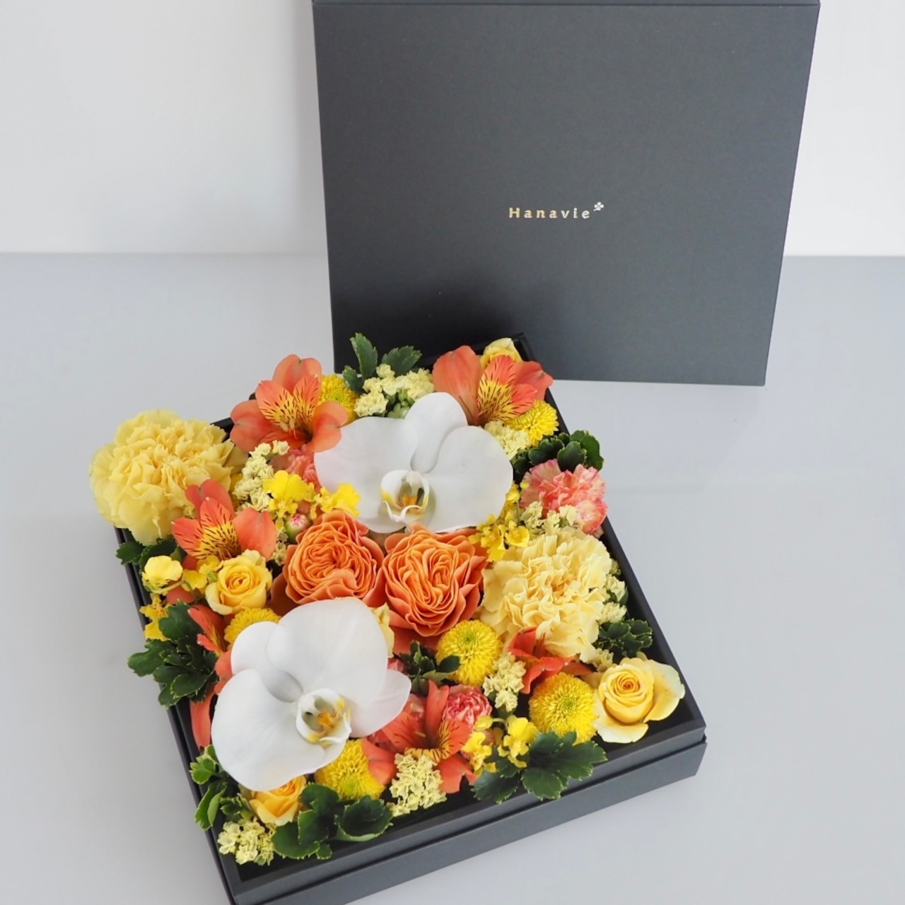 サプライズのボックスアレンジメント(L)